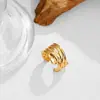 Anillo Abierto de Aleación Simple Multicapa Envuelto en Espiral Transfronterizo Europeo y Americano Moda Vintage Nicho Celebridad de Internet Estilo Callejero Accesorio