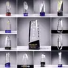 Troféu de Cristal Criativo com Impressão de Foto, Tela Chanfrada, Letras Criativas e Placa de Honra para Funcionários Notáveis