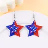 Novo Estilo Dia da Independência Americana Vermelho, Branco e Azul Geométrico Irregular Mapa Formato de Estrela Acrílico Brincos Personalizados