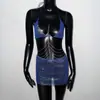 Vestido Amazon Explosions Invierno Nuevo Cadena Cordones Falda Colgante Minifalda Club Nocturno Vestido Europeo y Americano Mujer