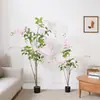 Planta Artificial Colgante Árbol de Jazmín Elegante Exhibición de Ventana de Hotel Adornos Decorativos de Plantas Verdes Falsas de Pie en el Suelo