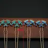 Pingente de Borboleta e Flor em Cloisonné com Gotejamento de Liga Acessórios para Fantasia de Noiva Pente de Cabelo Coroa de Fênix Pingente de Colar com Franja