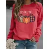 Sudadera con Estampado en Inglés de Calabaza de Halloween Otoño e Invierno Europeo y Americano Camiseta de Manga Larga con Cuello Redondo de Amazon Ropa para Mujer