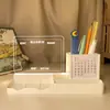 Nuevo portalápices 3D luz nocturna USB calendario para oficina en casa rotulación creativa regalo adornos de regalo luz nocturna