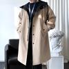 25 Nuevas Cazadoras con Capucha de Longitud Media Sueltas para Hombre, por Encima de la Rodilla, Estilo Coreano, Talla Grande, Moda Casual, Abrigo tipo Cárdigan