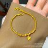 Tienda de oro con oro de arena método antiguo taladro martillo pulsera de cuentas de estrella pequeña anillo de cuentas de ábaco pulsera regalo femenino