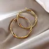 Nuevos Pendientes de Aro Plateados Retorcidos para Mujer, Nicho, Sencillos, de Alta Gama, Pendientes de Lujo Ligero con Temperamento Único y Versátiles Accesorios para Orejas