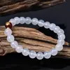 Venta al por mayor del fabricante Ágata Blanca Natural Pulsera de Círculo Único con Carácter [Fu] Pulsera de Diseño de Nicho para Mujer Pulsera Regalo