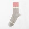 Calcetines Zhuji de primavera y verano para mujer, calcetines de media pantorrilla para mujer, venta al por mayor, finos, de doble aguja, de color a juego, calcetines de pelo para mujer, Maillard, algodón japonés