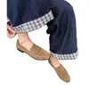 Sapatos femininos pequenos de couro 2026 primavera sapatos de uso diário slip-on sapatos preguiçosos boca rasa salto grosso mocassins de camurça de vaca modernos