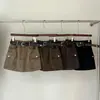 Shorts de Trabajo para Mujer Falda Adelgazante Cinturón Multibolsillos Shorts Casuales Versátiles Falda Media Anti-Exposición Falda Mini de Corte A