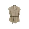 Moda Feminina Transfronteiriça Mais Vendida Camisa com Gola Texturizada, Top Solto Estilo Preguiçoso Yhbzw920275 Mistura de Tencel