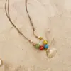 Cerámica de Jingdezhen Nuevo Diseño de Nicho Simple y Elegante Colgante de Caracola Collar Versátil de Personalidad Venta al por Mayor
