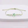 Joyería de Puesto de Mercado Nocturno, Pulseras DIY de Trébol de Cuatro Hojas, Pulseras Populares de Flores Secas, Regalos para Estudiantes y Mejores Amigos