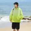 Ropa de Protección Solar de Moda con Color Degradado para Hombre 2026 Nueva Ropa de Protección Solar con Capucha para Mujer Holgada para Exteriores, Ciclismo y Pesca