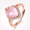 Anillo Corona de Corazón de Celebridad de Internet Cristal Rosa Japonés Lujo Ligero Anillo Reina de Corazón Anillo Eterno Mi Corazón de Celebridad de Internet