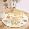 Alfombra Redonda de Dibujos Animados Linda Imitación Cachemir para Suelo, Alfombra Absorbente, Alfombra Decorativa para Sala de Estar, Dormitorio, Mesita de Noche del Hogar, Felpudo Resistente al Desgaste