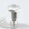 Interruptor Pulsador Metálico Circular de Restablecimiento Automático 16mm Luz Led Interruptor Metálico Resistente al Agua Cabeza Plana 12-24V