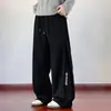 Pantalones personalizados/forrados de polar para otoño e invierno, impermeables y cortavientos, pantalones de trabajo holgados rectos de moda para hombre, estilo grueso
