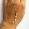Acessórios de Pulseira de Nicho Criativos e Elegantes Europeus e Americanos para Mulheres Pulseira Escrava da Moda Corrente de Contas de Zircônia Cúbica Pulseira de Dedo