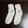 Meias Femininas de Cano Médio para Outono e Inverno, Estilo Coreano, Fio Cartoon Ins Tendência Versátil Meias Longas, Coelho Fofo, Meias Femininas Estilo College