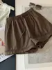 Pantalones Cortos Casuales de Algodón y Lino con Encaje Hueco Estilo Coreano para Mujer, Nuevo Estilo de Verano, Corte Holgado, Adelgazantes, de Pierna Ancha, Tipo A, Pantalones Cortos Calientes de Tres Cuartos