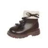 Botas Martin con Lazo para Niñas 2026 Nuevo Estilo Primavera y Otoño Moda Infantil Botas Cálidas de Algodón con Suela Suave para Niños Mayores Botas de Nieve