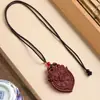 Collar Tradicional de Cuentas de Incienso para Mujer, Una Pieza con Colgante Tallado de Zorro y Etiqueta de Incienso, Adecuado para Reventa