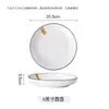Apenas para Pratos Domésticos Pratos de Jantar Pratos de Jantar de Cerâmica Tigelas Fundas para Sopa Textura Flutuante Personalidade Criativa Louça Simples Nórdica