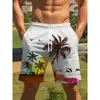 2026 Shorts de Praia Estampados Digitais 3D Europeus e Americanos Transfronteiriços Verão Masculino Soltos Secagem Rápida Esportivos Casuais