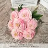 Buquê de Flores Artificiais de 7 Peças com Carpas e Peônias para Decoração e Arranjo de Casamento