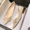 Zapatos de Salón Individuales de Punta Fina Ultra Suaves y Bajos Estilo Francés 2025 Primavera/Verano Nuevos Zapatos para Mujer con un Look Dulce y Versátil, Adecuados para Damas de Honor y Bodas
