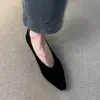 Zapatos de Gamuza de una Sola Capa Estilo Coreano para Otoño para Mujer, Zapatos de Leche Simples, Otoño e Invierno 2024, Versátiles, Modernos, de Tacón Grueso, Retro, Bajos, Estilo Nuevo