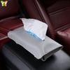 Caja de pañuelos para coche, parasol para respaldo de asiento, techo corredizo, funda de papel colgante, artículos de cuero de moda para el interior del coche.