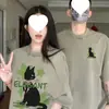 Algodão Penteado PuroGato Estrela Tops Combinando Especiais para Casal Estilo Verão 2026 Camiseta de Manga Curta para Mulheres