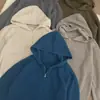2026 Otoño Temprano Tejido de Gofre / Estilo Perezoso Retro Coreano Sudadera con Capucha de Punto de Doble Cremallera Suéter de Color Sólido Abrigo