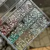 Baoshi Osha Cristal Imitación K9 Super Flash Fondo Plano Color Redondo Diamante para Arte de Uñas Mixto Pegatina Diamante Joyería