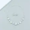 Novos Brincos Colar Exagerados Europeus e Americanos Conjunto de Joias Brincos Redondos com Strass para Senhoras Joias de Noiva Atacado