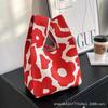Ins Internet celebridade bolsa feminina malha lã balde saco japonês e coreano estilo all-match bolsa casual bolsa tote lancheira saco
