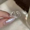 Anillo Minimalista Geométrico de Línea Corazón para Mujer, Estilo Fresco y Versátil, Anillo Abierto, Anillo para Dedo Índice de Personalidad Estilo Ins