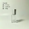 Nueva Mini Q-Version Perfume Transparente Cuadrada 15ml Tapa de Rosca Botella de Vidrio Botella Vacía Muestra Tapón de Botella de Spray