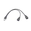 Cable de Alimentación de Una Hembra a Dos Machos Cable de Conexión de Datos para Disco Duro 3.0 Alta Velocidad Macho a Hembra Dos en Uno Cable para Coche Carplay
