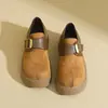 Sapatos casuais Songgao de baixa estatura femininos 2026 nova coleção primavera e outono retrô versátil superfície macia sola grossa aumento de altura mocassins sapatos únicos