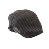 Gorra de visera con bordado de letras laterales a rayas para niños, unisex, boina versátil vintage para primavera y otoño, gorra de visera nueva