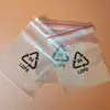 Etiqueta ecológica autoadhesiva impresa de PE reciclable etiqueta impresa de LDPE reciclado 04 etiqueta triangular de PE-LD bolsa con pegamento sellado