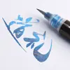 Linda Caneta Borboleta com Cor Degradê, Caneta Macia Caligráfica Pequena Brilhante, Tinta que Muda de Cor para Copiar Caligrafia, Estilo Floral com Ponta de Pincel Embutida