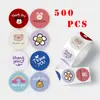 500 Pegatinas/Rollo Pegatinas de Agradecimiento Pegatinas Redondas de Sello Etiquetas de Regalo Festivas Autoadhesivas Pegatinas de Sello Lindas
