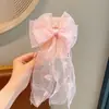 Pasador de Pelo con Lazo Grande de Cinta para Niñas, Dulce Malla para el Cabello de Niña, Adorno para el Pelo Lindo de Princesa, como Hada, con Velos