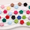 Contas Flor de Cinco Pétalas em Acrílico de Cor Sólida Contas Soltas Acessórios para Joias DIY Material para Pulseira Colar Artesanal Criativo