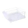 Cesta escurridora de hierro blanco para platos, estante de almacenamiento para vajilla en la encimera de la cocina, estante hecho a medida para tazones, palillos y platos junto al fregadero